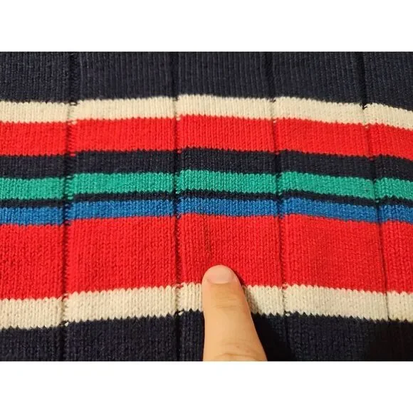 Cape Isle Knitters Men's Large Sweater Vintage Color Block Large Chunky 90s - Picture 4 of 7